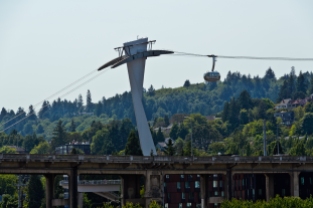 Portland Aerial Tram (carries passengers between the waterfront district and Marquam Hill.