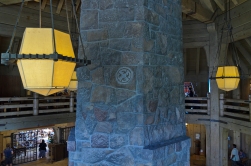 Native American symbol on the stonework.