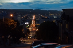 San Francisco, California: Lombard Street looking west.
